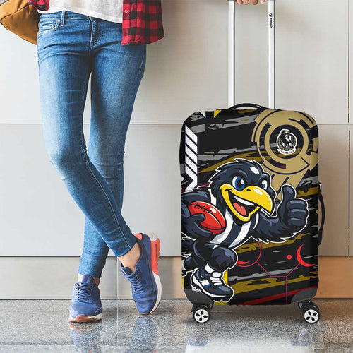 Collingwood Football Club Luggage Cover Mascot Cartoon Football Illustration Style
