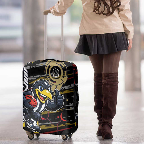 Collingwood Football Club Luggage Cover Mascot Cartoon Football Illustration Style