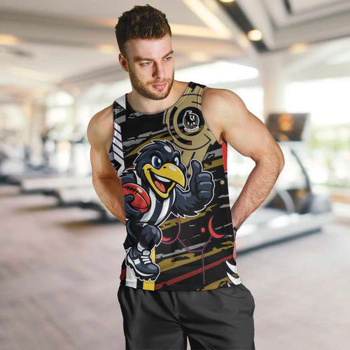 Collingwood Football Club Men Tank Top Mascot Cartoon Football Illustration Style