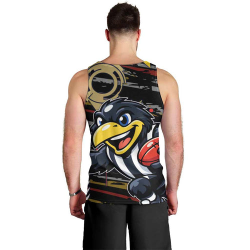 Collingwood Football Club Men Tank Top Mascot Cartoon Football Illustration Style