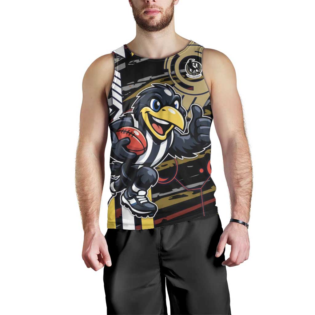 Collingwood Football Club Men Tank Top Mascot Cartoon Football Illustration Style