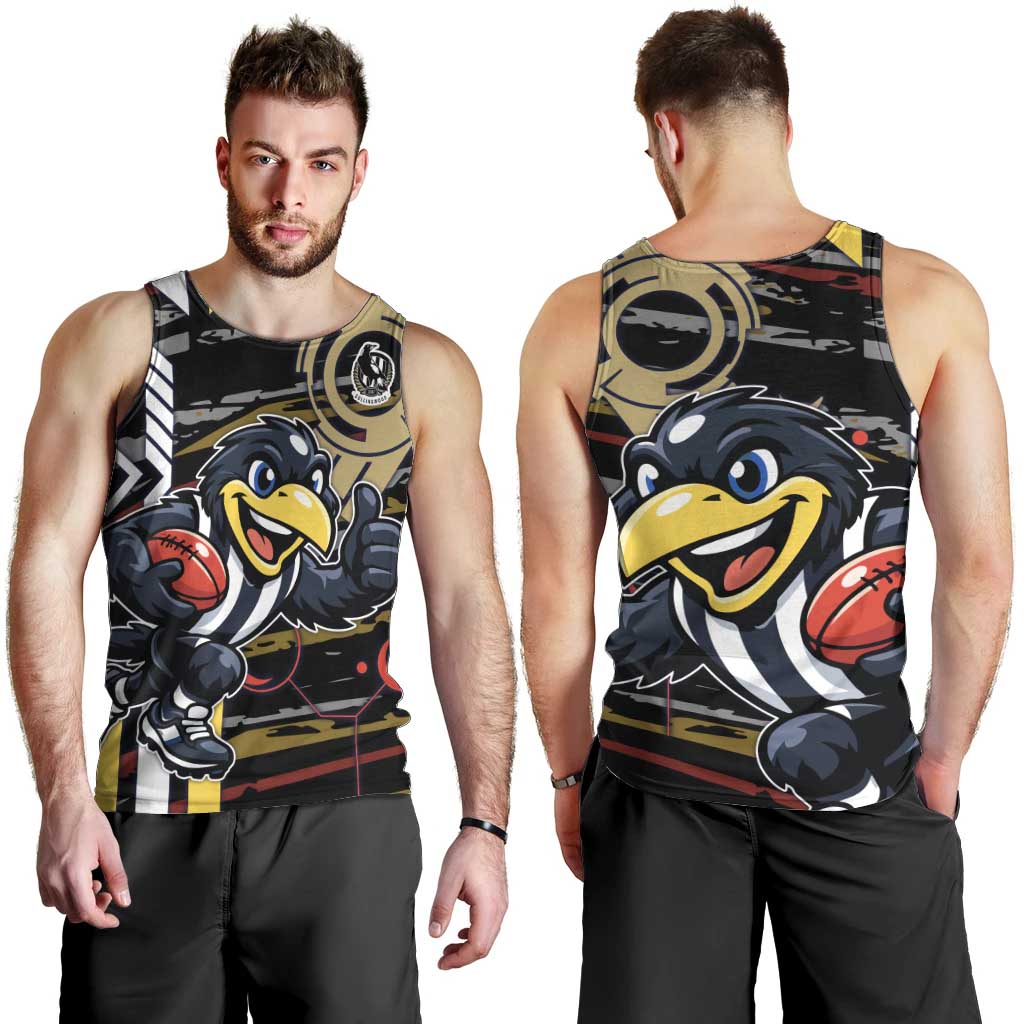 Collingwood Football Club Men Tank Top Mascot Cartoon Football Illustration Style