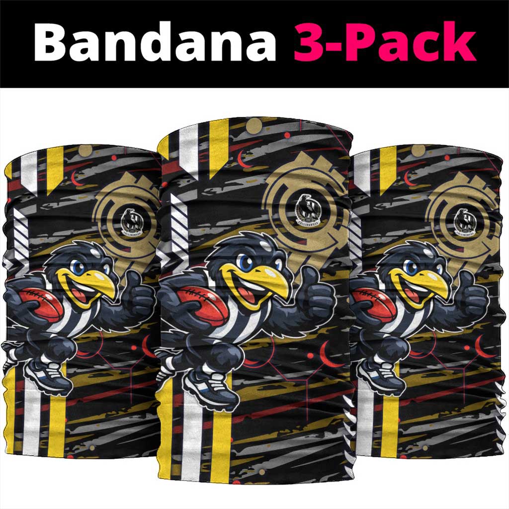 Collingwood Football Club Neck Gaiter Mascot Cartoon Football Illustration Style
