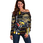Collingwood Football Club Off Shoulder Sweater Mascot Cartoon Football Illustration Style