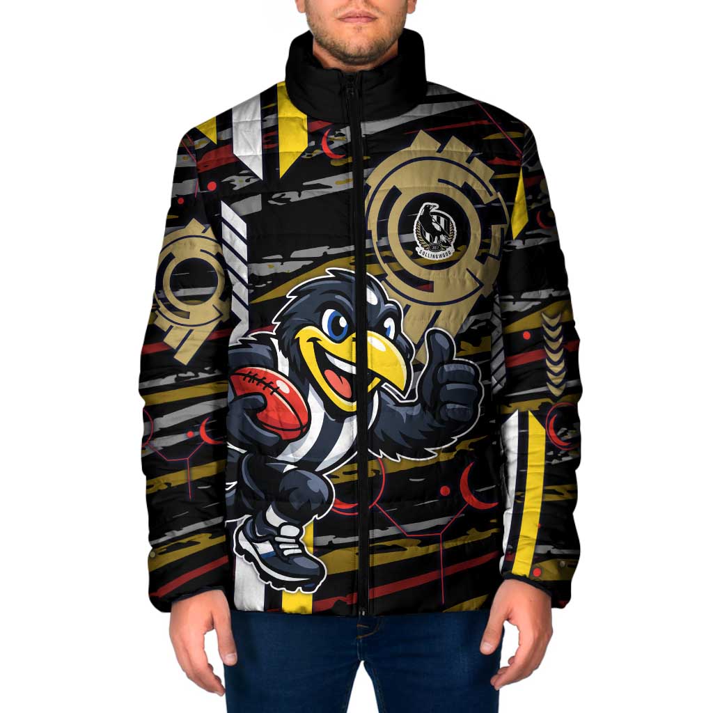 Collingwood Football Club Padded Jacket Mascot Cartoon Football Illustration Style