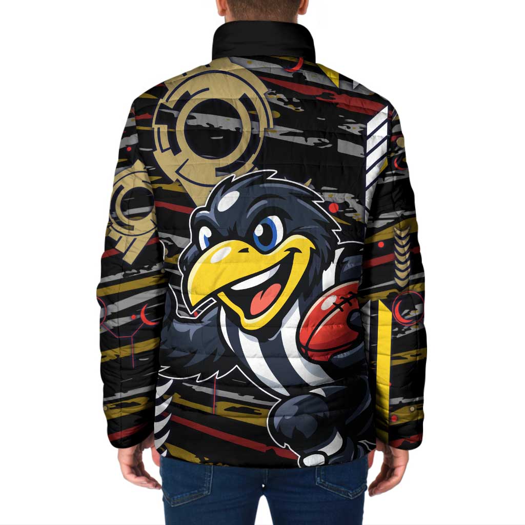 Collingwood Football Club Padded Jacket Mascot Cartoon Football Illustration Style