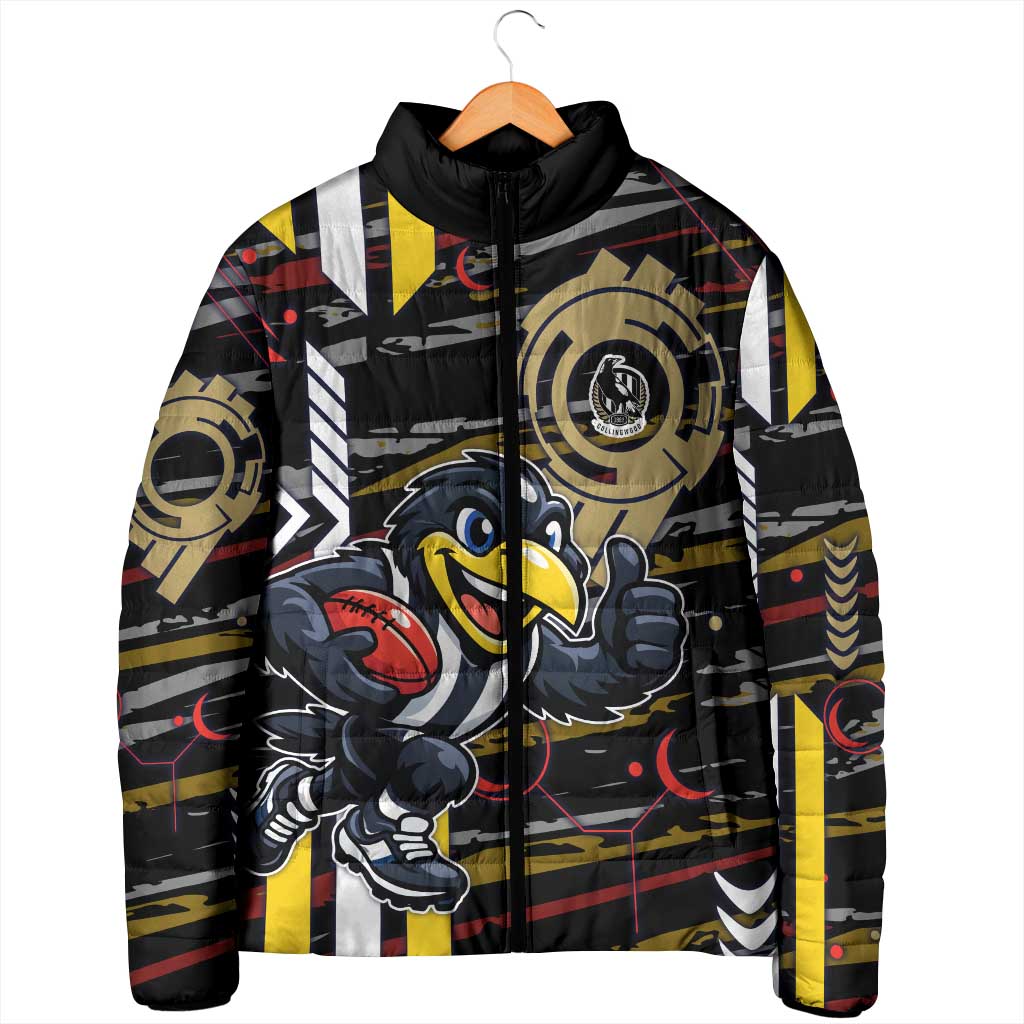 Collingwood Football Club Padded Jacket Mascot Cartoon Football Illustration Style