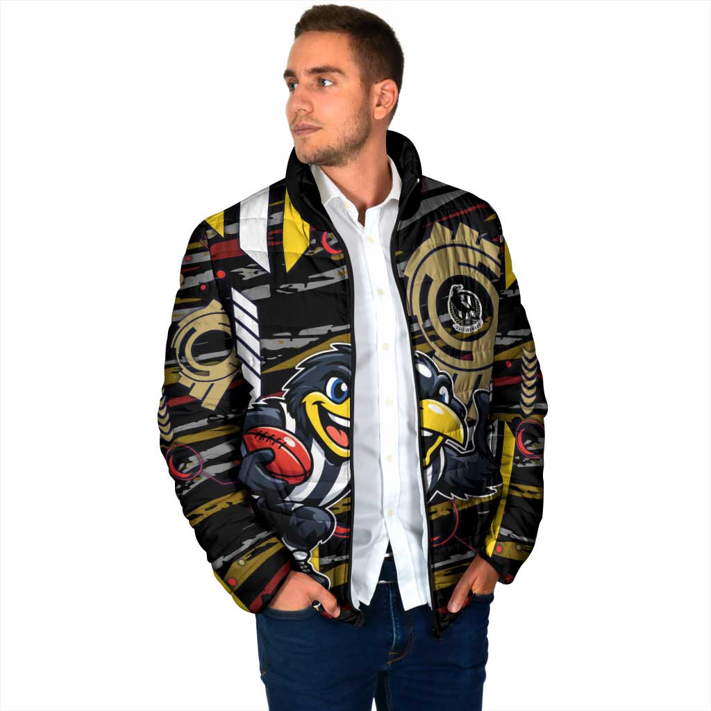 Collingwood Football Club Padded Jacket Mascot Cartoon Football Illustration Style