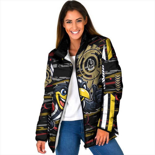 Collingwood Football Club Padded Jacket Mascot Cartoon Football Illustration Style