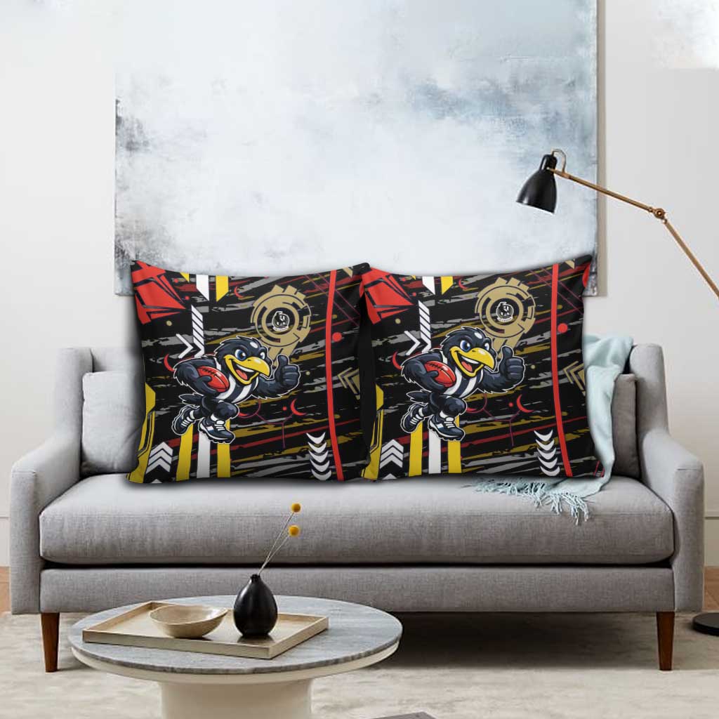 Collingwood Football Club Pillow Cover Mascot Cartoon Football Illustration Style