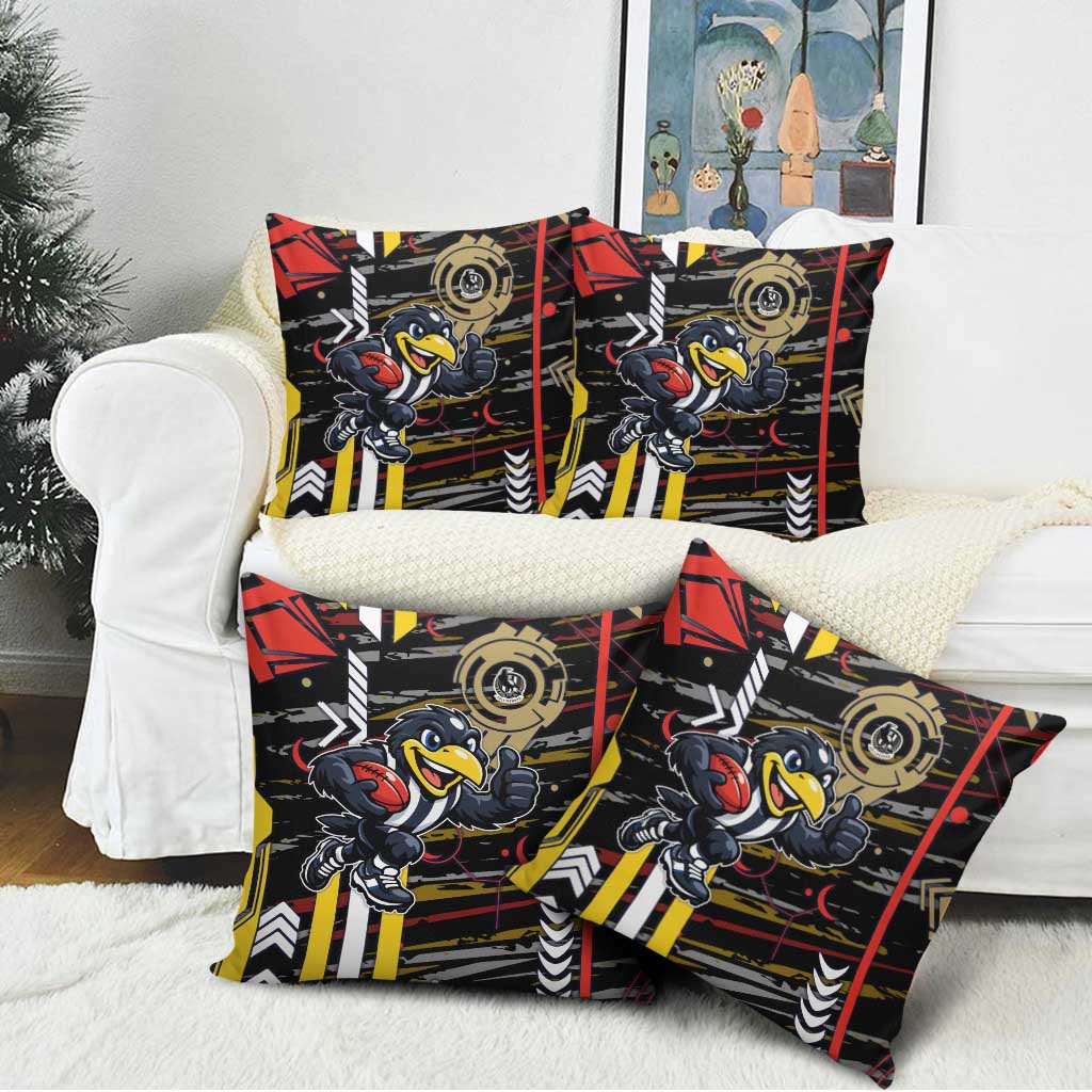 Collingwood Football Club Pillow Cover Mascot Cartoon Football Illustration Style
