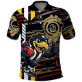 Collingwood Football Club Polo Shirt Mascot Cartoon Football Illustration Style