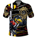 Collingwood Football Club Polo Shirt Mascot Cartoon Football Illustration Style