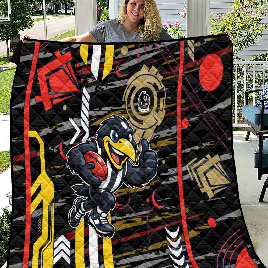 Collingwood Football Club Quilt Mascot Cartoon Football Illustration Style