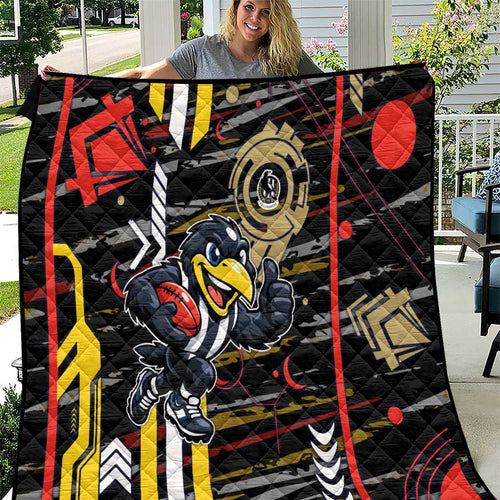 Collingwood Football Club Quilt Mascot Cartoon Football Illustration Style