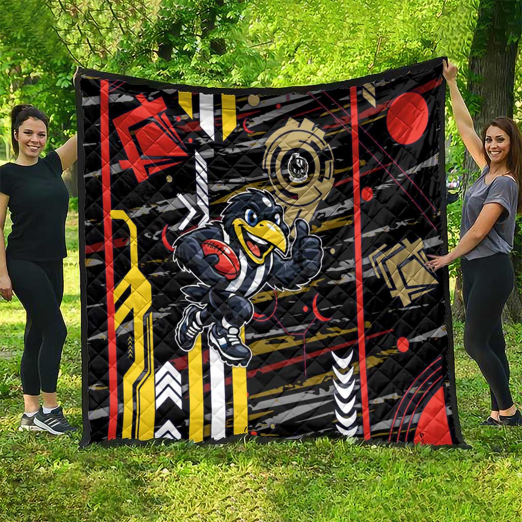 Collingwood Football Club Quilt Mascot Cartoon Football Illustration Style