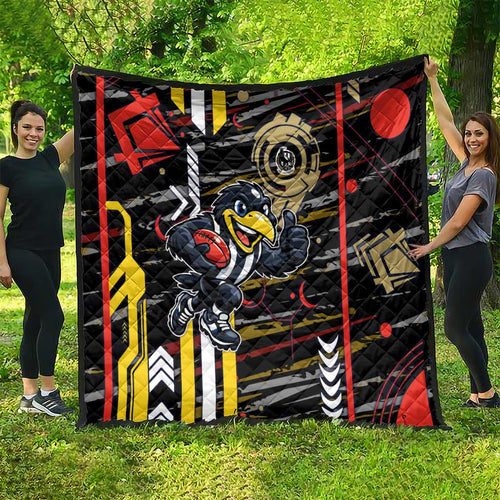 Collingwood Football Club Quilt Mascot Cartoon Football Illustration Style