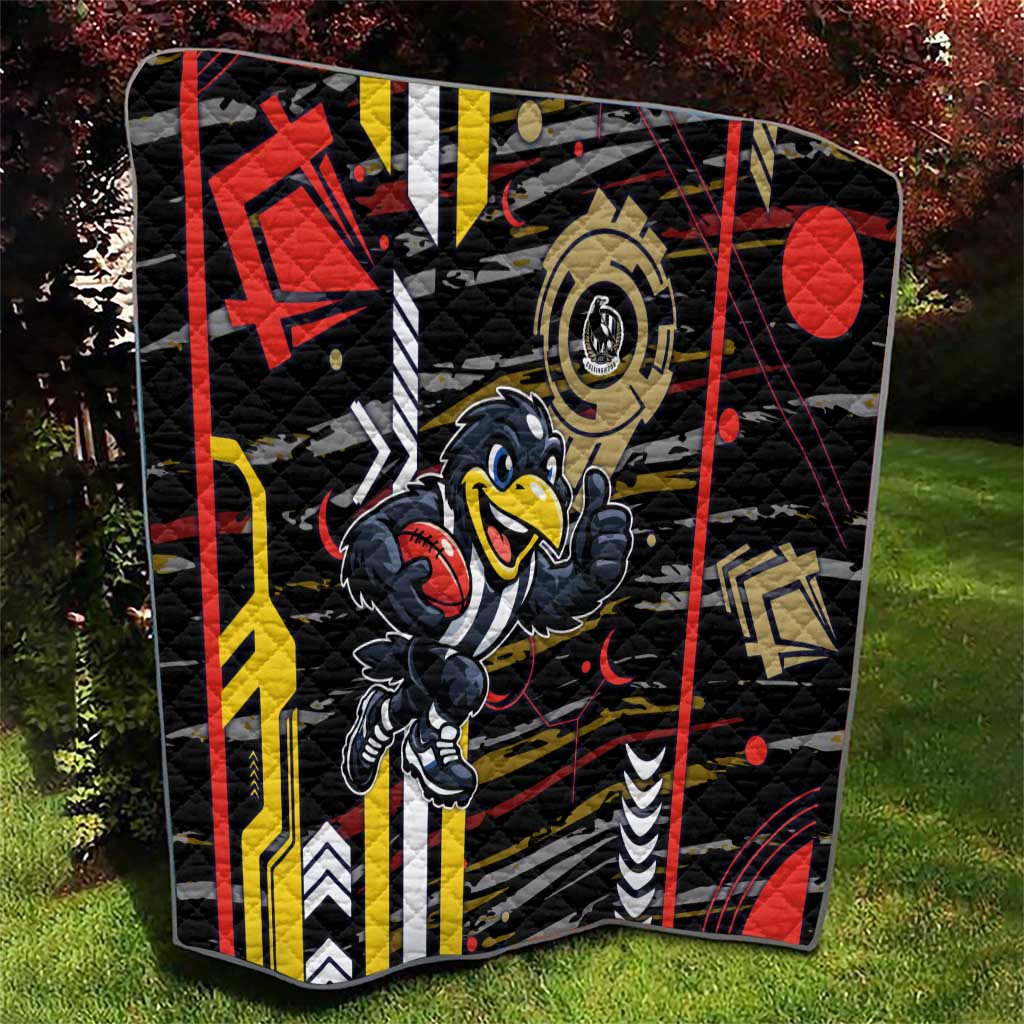 Collingwood Football Club Quilt Mascot Cartoon Football Illustration Style