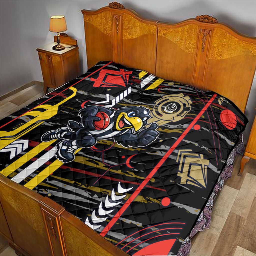 Collingwood Football Club Quilt Mascot Cartoon Football Illustration Style