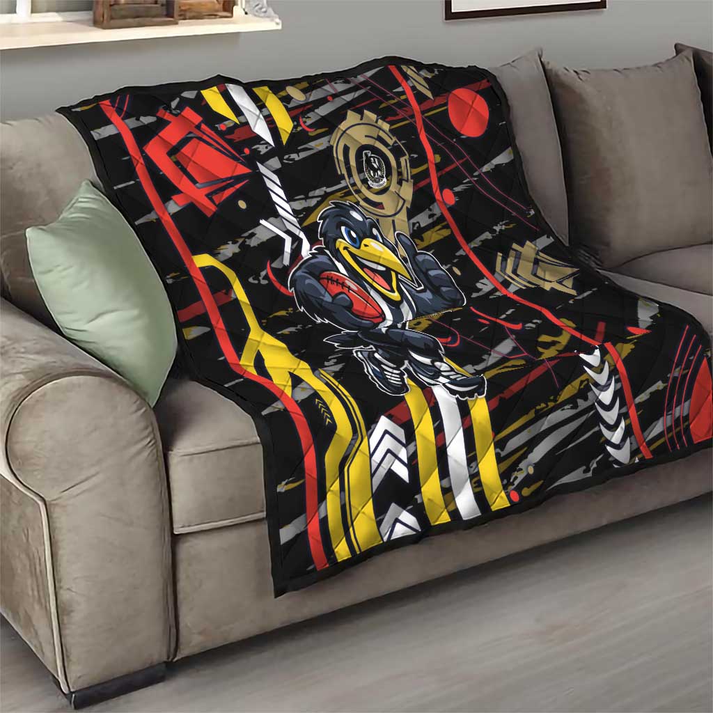 Collingwood Football Club Quilt Mascot Cartoon Football Illustration Style