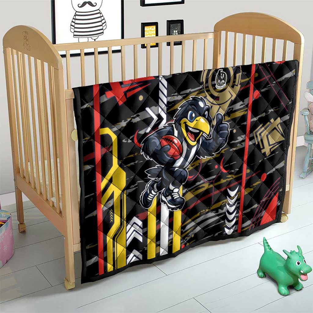 Collingwood Football Club Quilt Mascot Cartoon Football Illustration Style