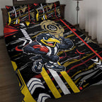 Collingwood Football Club Quilt Bed Set Mascot Cartoon Football Illustration Style