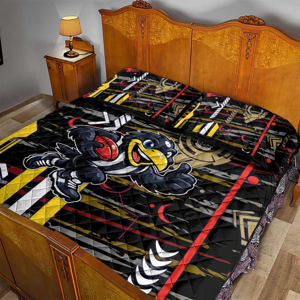 Collingwood Football Club Quilt Bed Set Mascot Cartoon Football Illustration Style