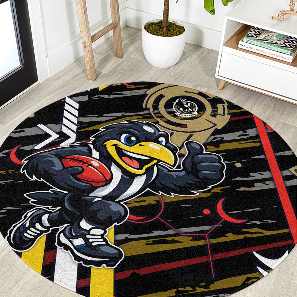 Collingwood Football Club Round Carpet Mascot Cartoon Football Illustration Style