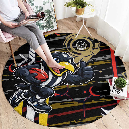 Collingwood Football Club Round Carpet Mascot Cartoon Football Illustration Style