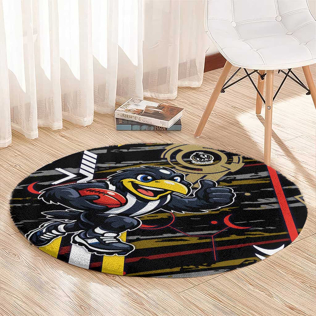 Collingwood Football Club Round Carpet Mascot Cartoon Football Illustration Style