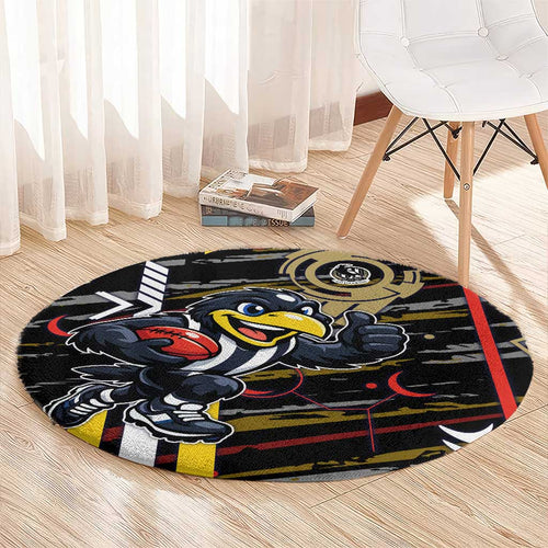 Collingwood Football Club Round Carpet Mascot Cartoon Football Illustration Style