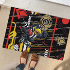 Collingwood Football Club Rubber Doormat Mascot Cartoon Football Illustration Style