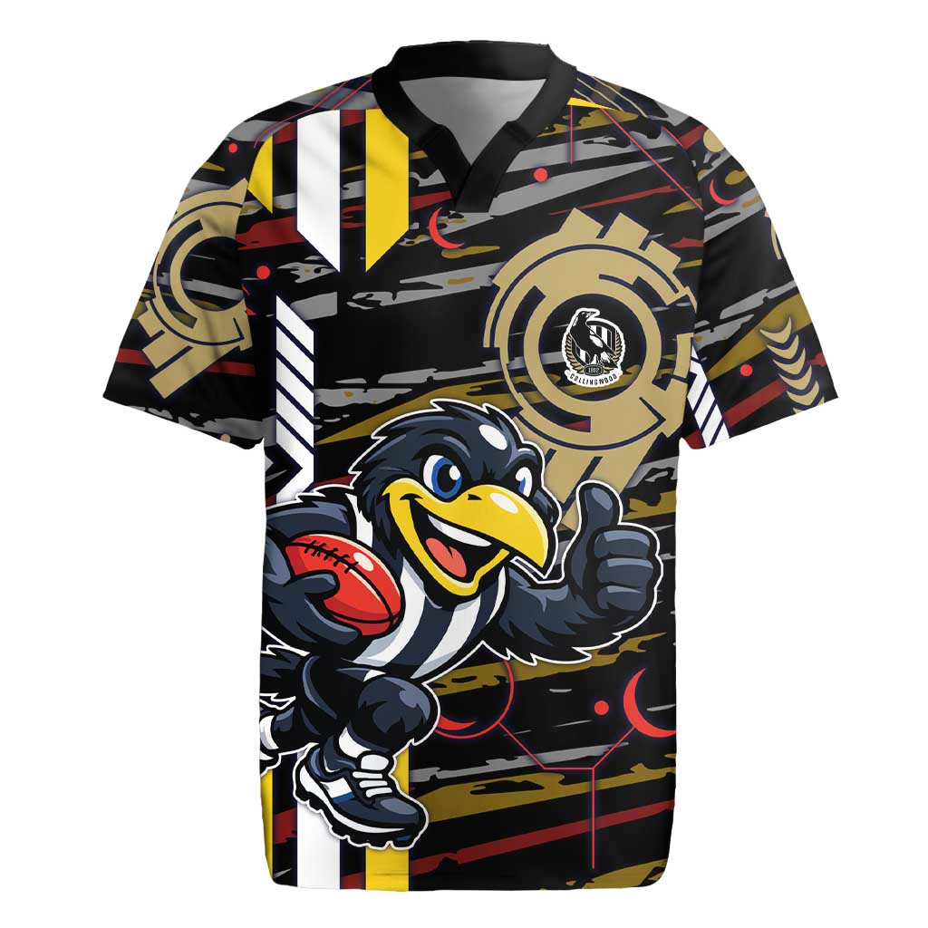 Collingwood Football Club Rugby Jersey Mascot Cartoon Football Illustration Style