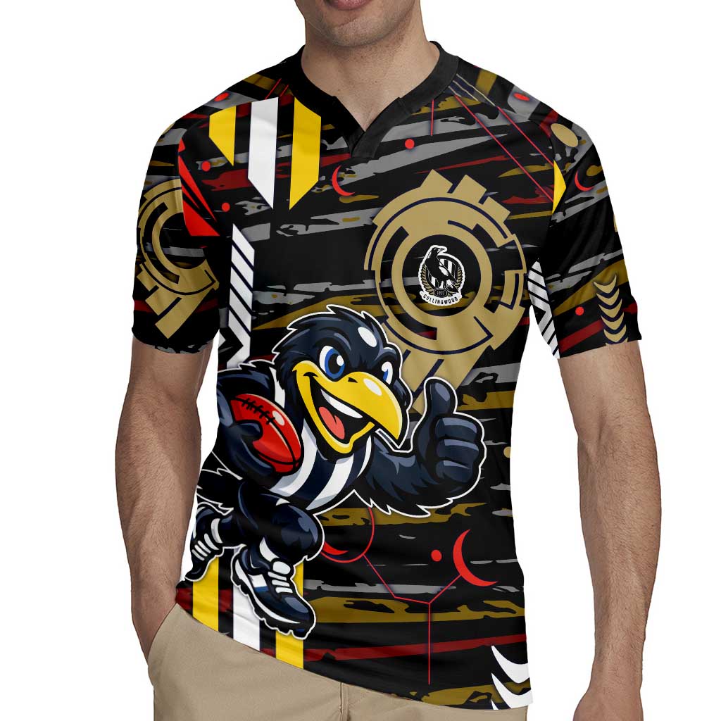 Collingwood Football Club Rugby Jersey Mascot Cartoon Football Illustration Style