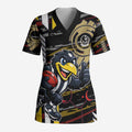 Collingwood Football Club Scrub Top Mascot Cartoon Football Illustration Style