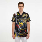 Collingwood Football Club Scrub Top Mascot Cartoon Football Illustration Style