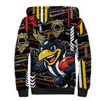 Collingwood Football Club Sherpa Hoodie Mascot Cartoon Football Illustration Style