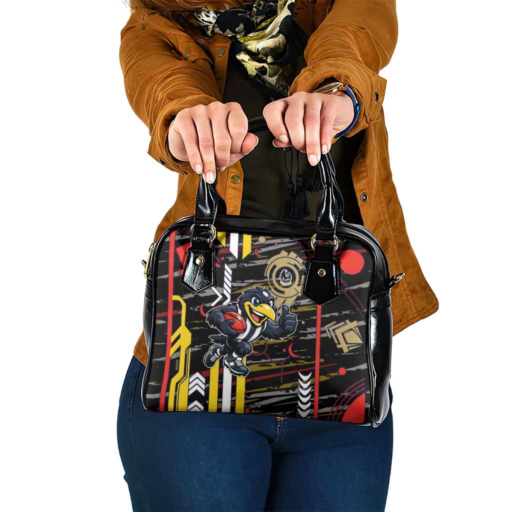 Collingwood Football Club Shoulder Handbag Mascot Cartoon Football Illustration Style
