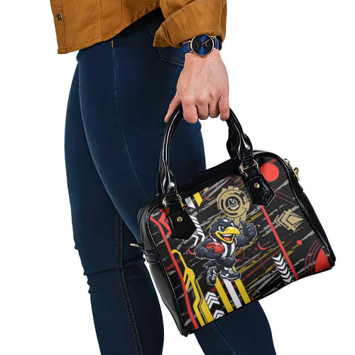 Collingwood Football Club Shoulder Handbag Mascot Cartoon Football Illustration Style