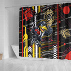 Collingwood Football Club Shower Curtain Mascot Cartoon Football Illustration Style