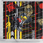 Collingwood Football Club Shower Curtain Mascot Cartoon Football Illustration Style