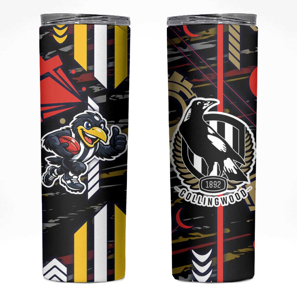 Collingwood Football Club Skinny Tumbler Mascot Cartoon Football Illustration Style