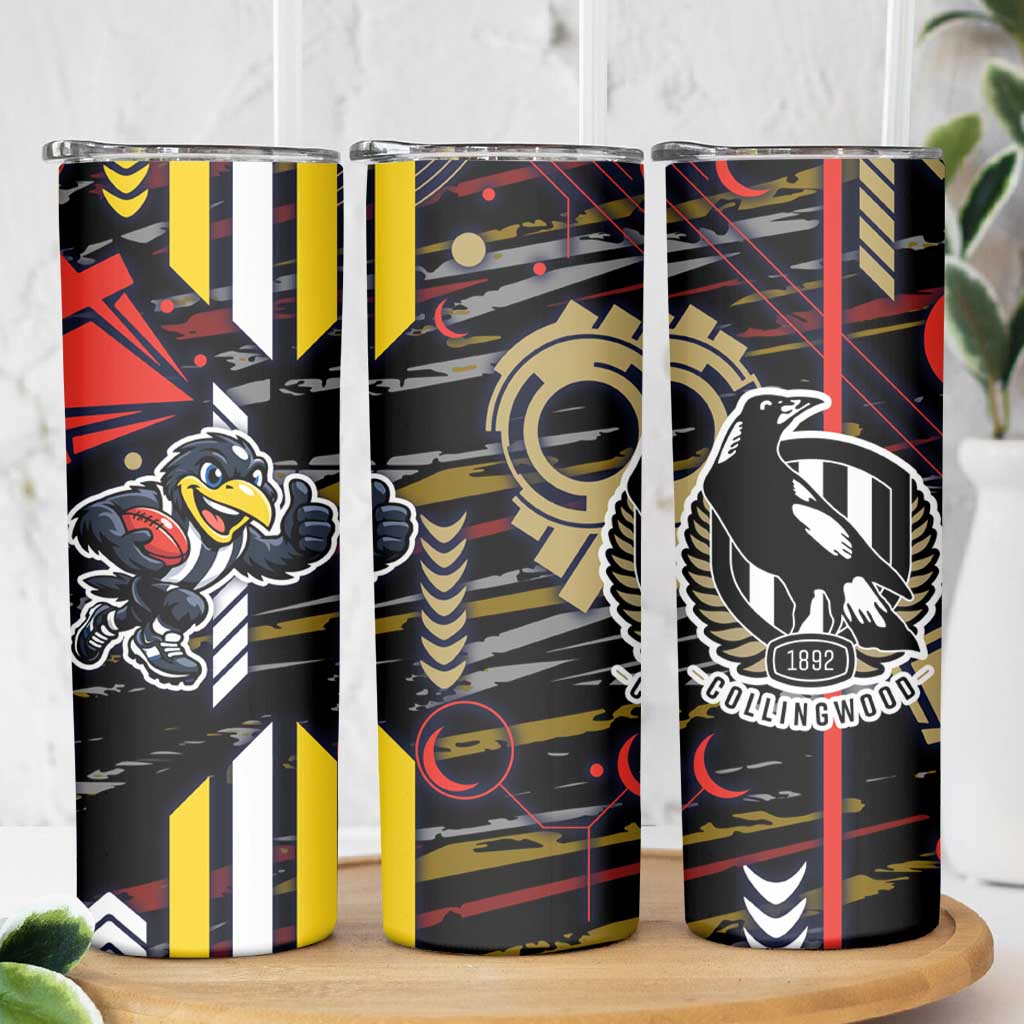 Collingwood Football Club Skinny Tumbler Mascot Cartoon Football Illustration Style