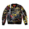 Collingwood Football Club Sleeve Zip Bomber Jacket Mascot Cartoon Football Illustration Style