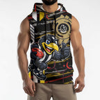 Collingwood Football Club Sleeveless Hoodie Mascot Cartoon Football Illustration Style