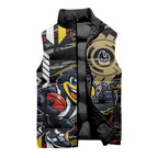Collingwood Football Club Sleeveless Puffer Jacket Mascot Cartoon Football Illustration Style
