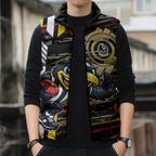 Collingwood Football Club Sleeveless Puffer Jacket Mascot Cartoon Football Illustration Style