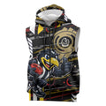 Collingwood Football Club Sleeveless Zip Hoodie Mascot Cartoon Football Illustration Style