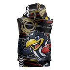 Collingwood Football Club Sleeveless Zip Hoodie Mascot Cartoon Football Illustration Style