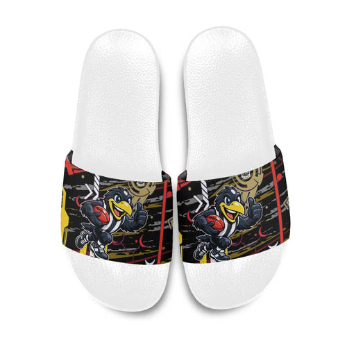 Collingwood Football Club Slide Sandals Mascot Cartoon Football Illustration Style
